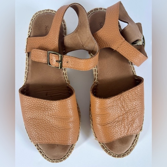 Soludos Eden Tan Leather Espadrille Sandals in Camel - Picture 6 of 13